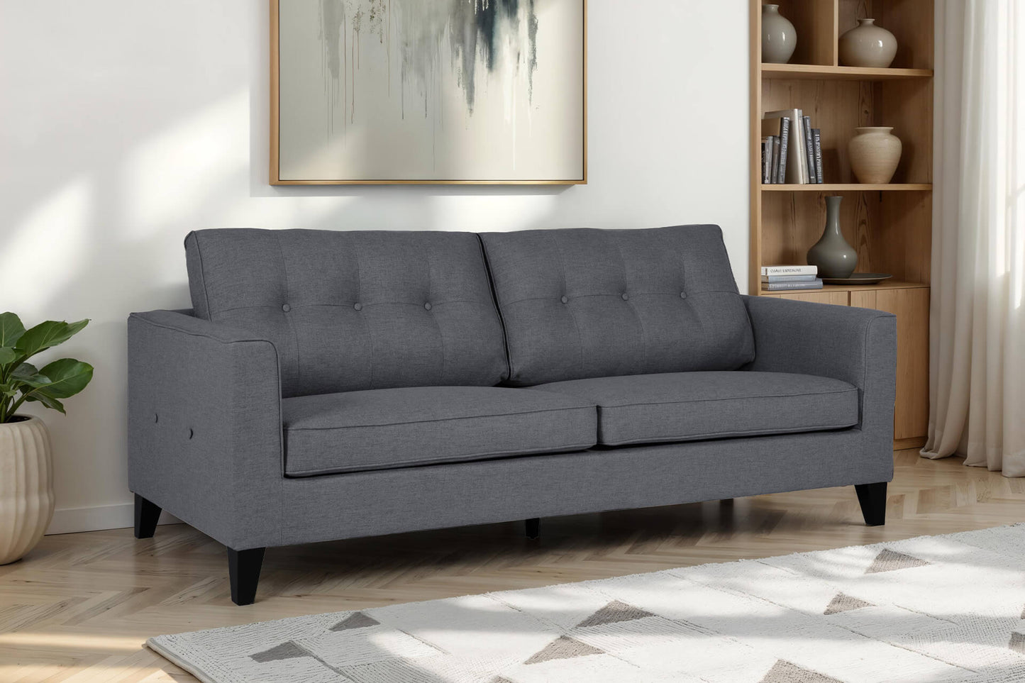 Astrid 3 Seater Sofa Charcoal Crib 5