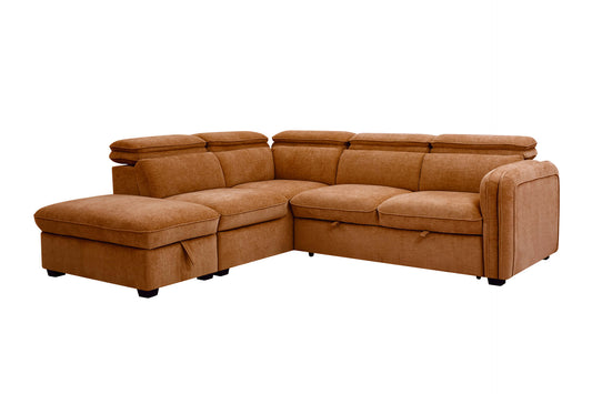 Roscoe Corner Group Sofa Bed LHF Rust