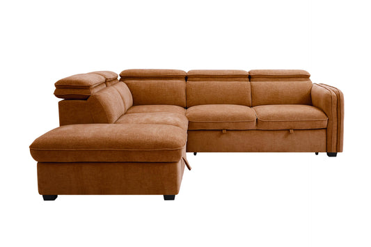 Roscoe Corner Group Sofa Bed LHF Rust