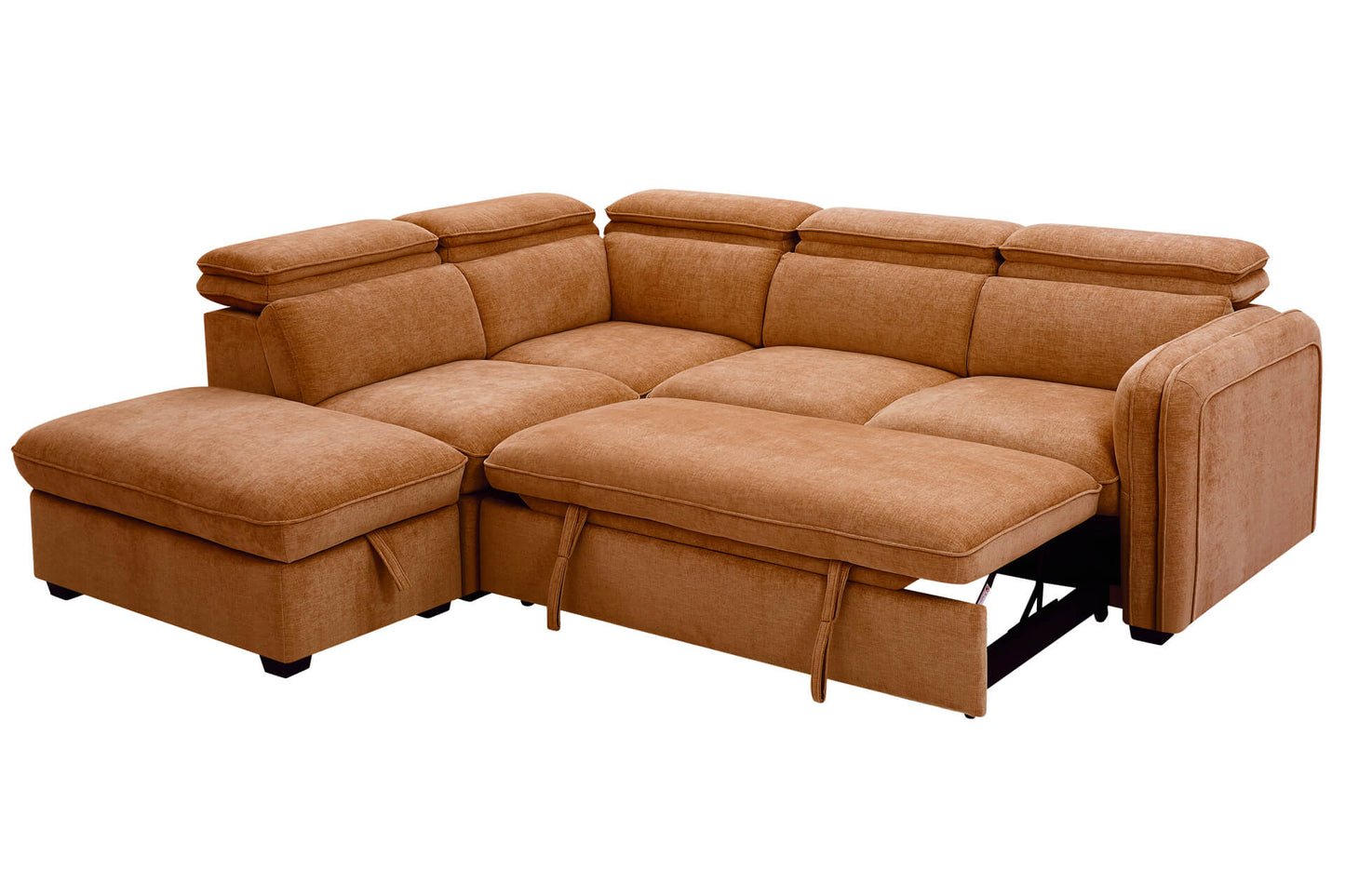 Roscoe Corner Group Sofa Bed LHF Rust