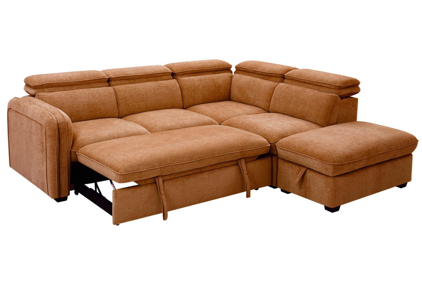 Roscoe Corner Group Sofa Bed RHF Rust