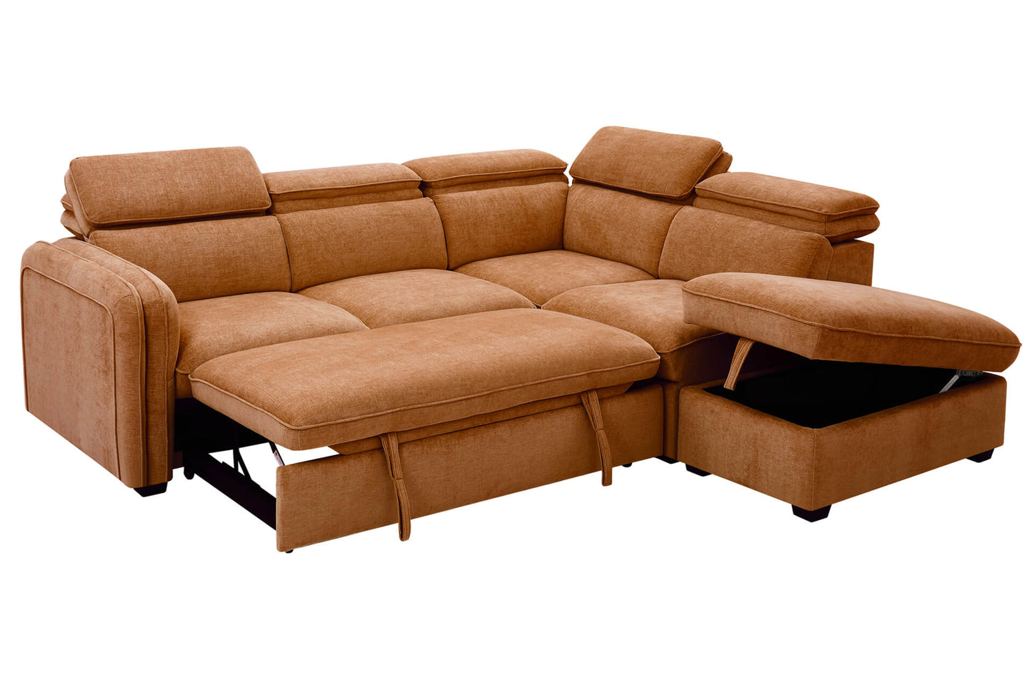 Roscoe Corner Group Sofa Bed RHF Rust